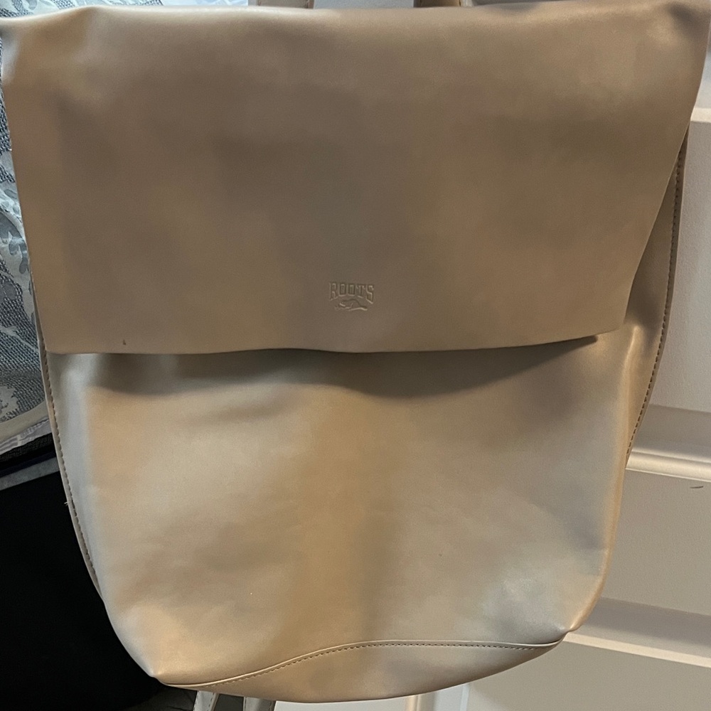 Roots Tan Faux Leather Backpack